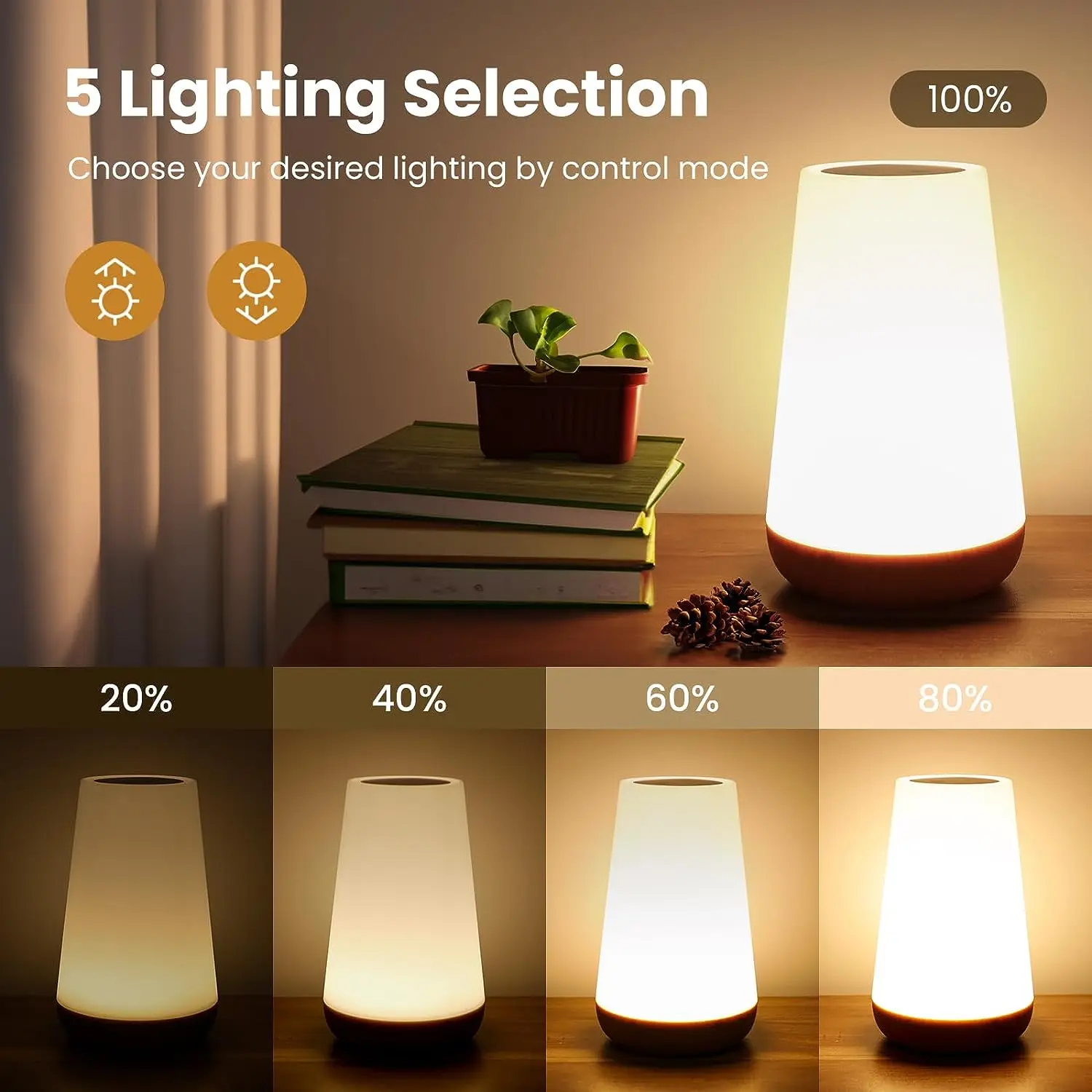 13 Color Changing Night Light Remote Control Touch USB Rechargeable RGB Night Lamp Dimmable Lamp Portable Table Bedside Lamp - Image 4